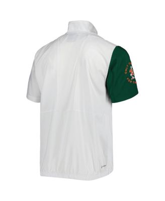 Men's White Miami Hurricanes M STM AEROREADY Half-Zip Jacket