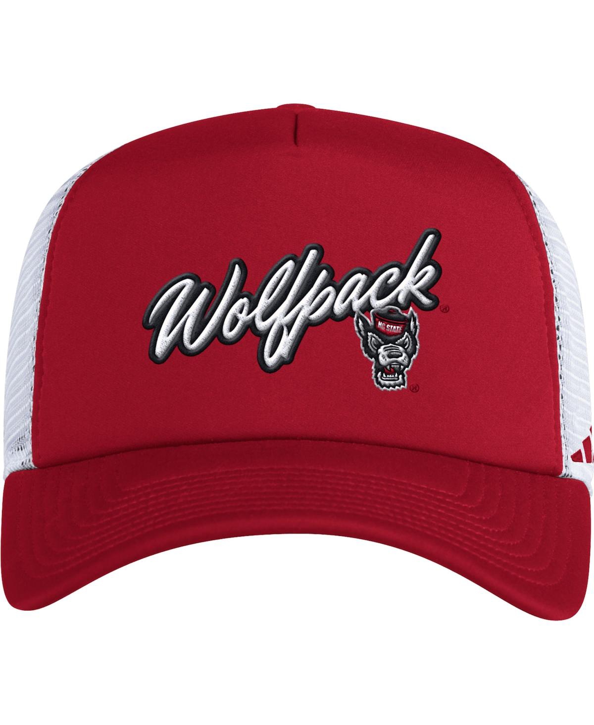 Adidas Originals Men's Adidas Red Nc State Wolfpack Script Trucker Snapback Hat