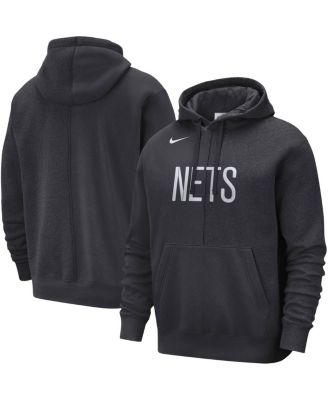 Men's Anthracite Brooklyn Nets Courtside Versus Stitch Split Pullover Hoodie