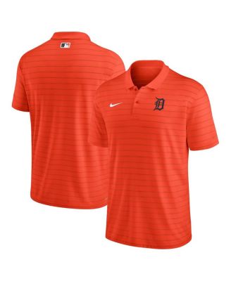 Men's Orange Detroit Tigers Authentic Collection Victory Striped Performance Polo Shirt