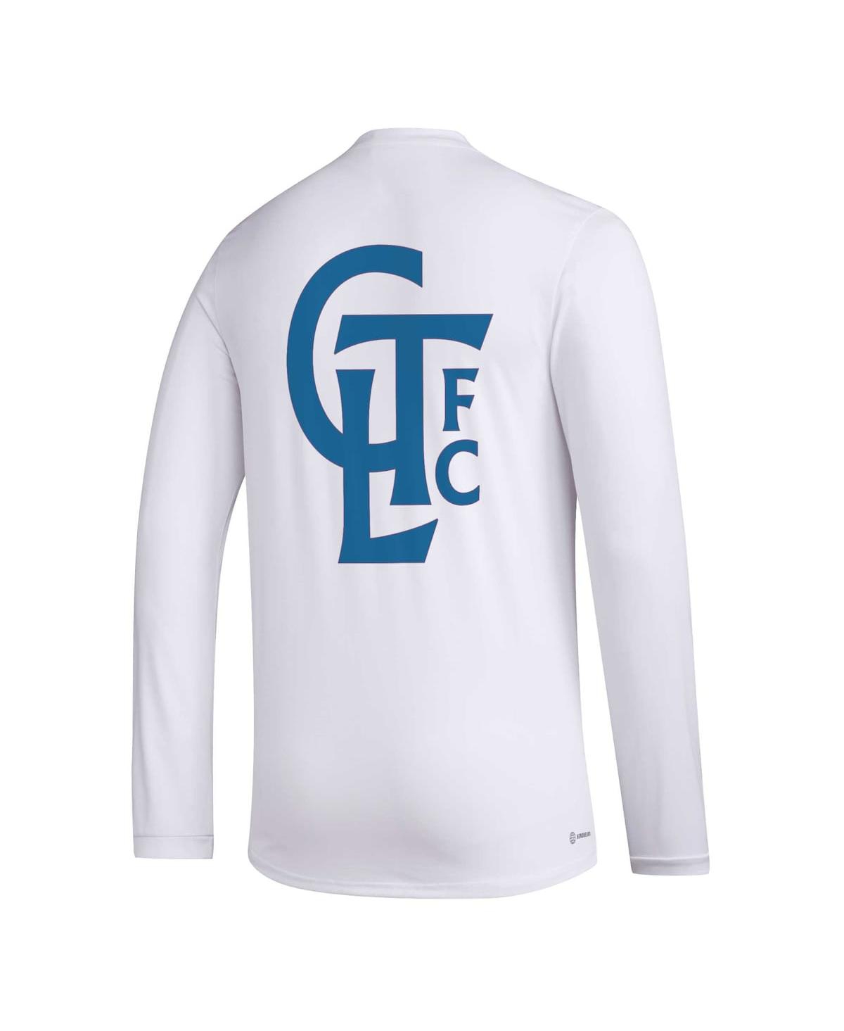 Men's adidasCharlotte Fc Jersey Hook Aeroready Long Sleeve T-shirt - White