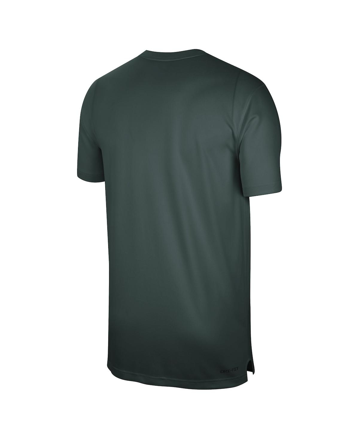 Shop Nike Men's  Green Michigan State Spartans Sideline Coaches Performance Top