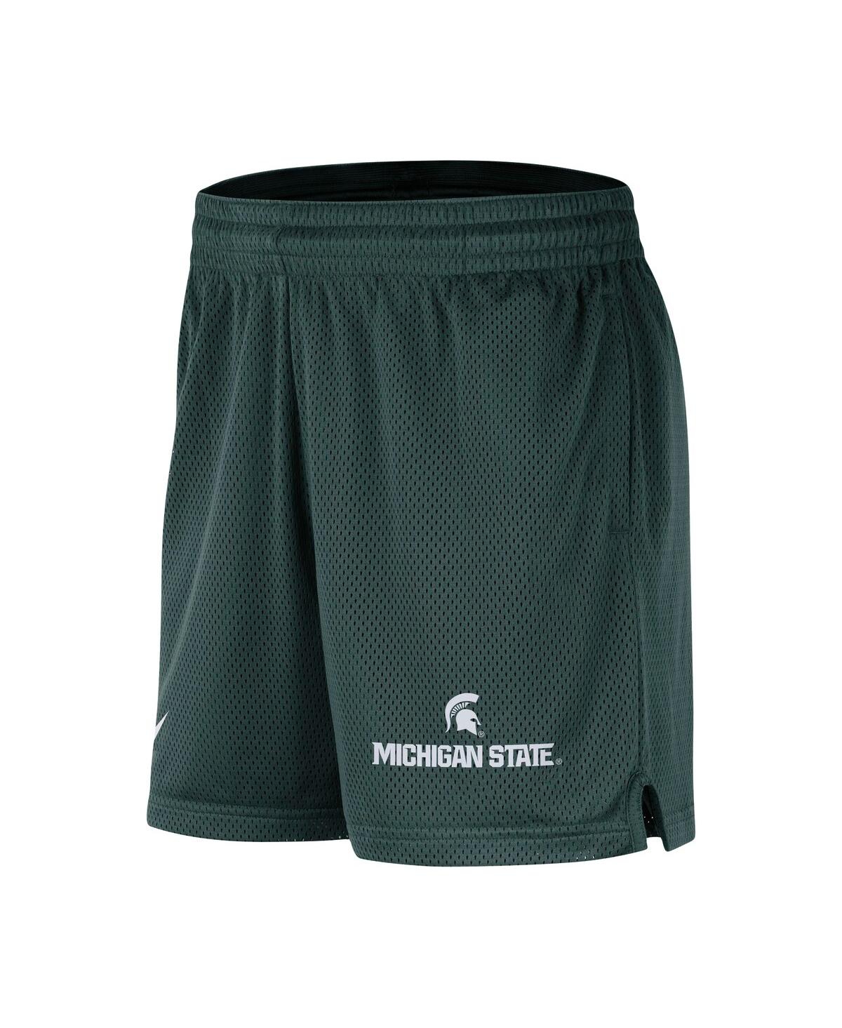 Shop Nike Men's  Green Michigan State Spartans Mesh Performance Shorts