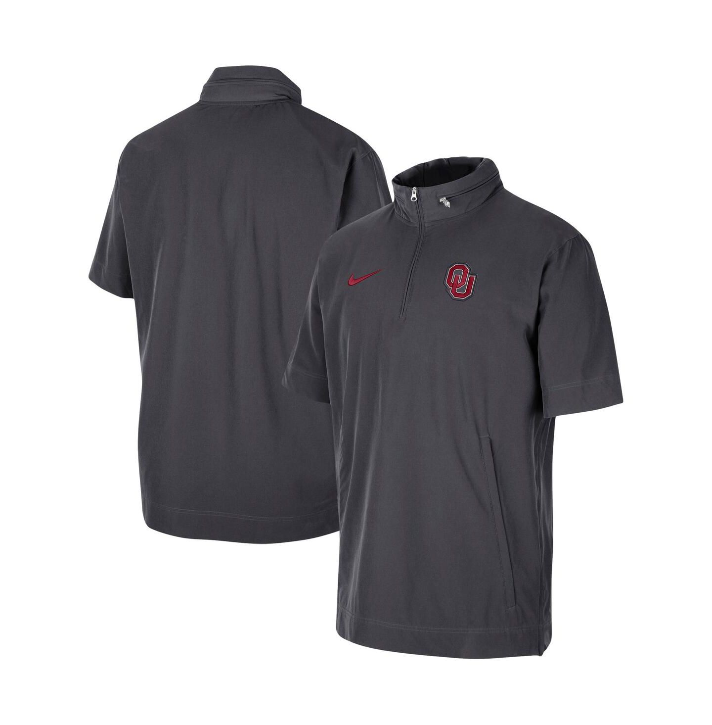Мужская куртка Nike Anthracite Oklahoma Sooners Coaches Half-Zip Short Sleeve — фото 2