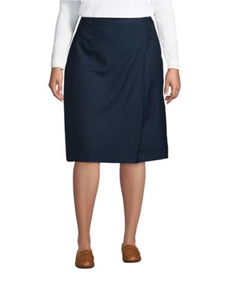 Plus Size School Uniform Solid A-line Skirt Below the Knee