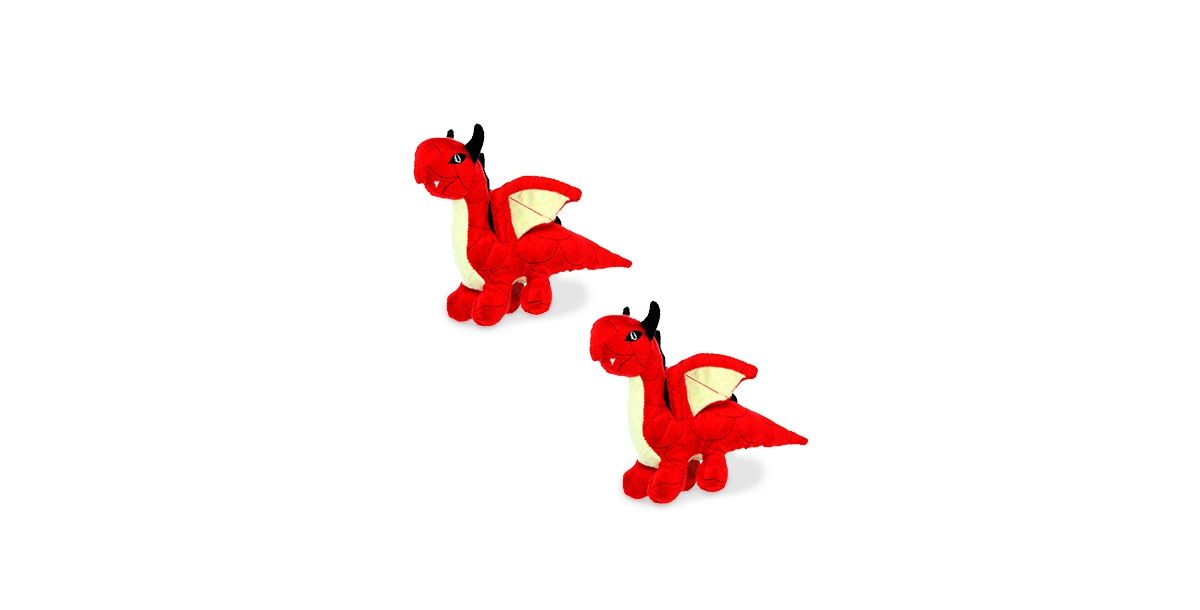 Jr Dragon Red, 2-Pack Dog Toys - Red