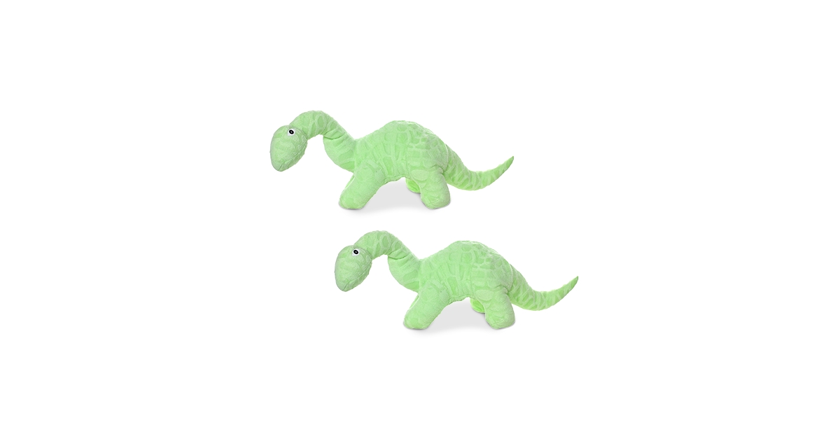 Dinosaur Brachiosaurus, 2-Pack Dog Toys - Green