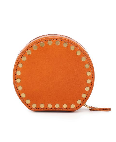 Женская сумка OLD TREND Leather Jewelry Box - Round, цвет: Карамельный