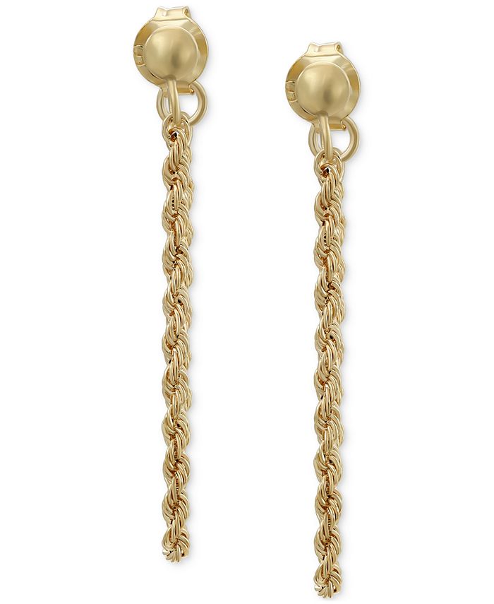 Macy's Rope Chain Drop Earrings in 10k Gold Macy's