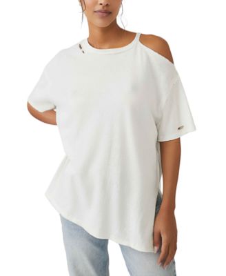 Free People - Women's Saturn Cotton Cutout Distressed Tee