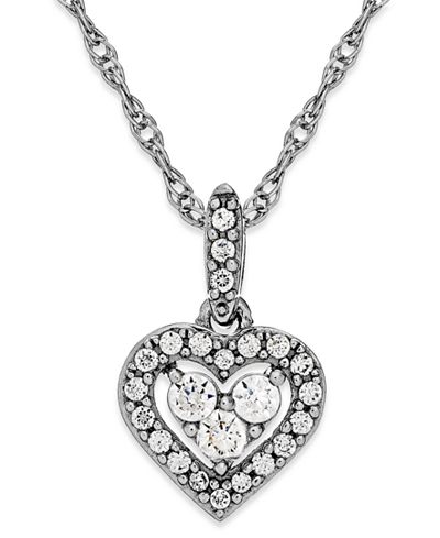 pendant necklace diamond heart gold halo 14k ct