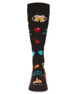 Men's Happy Birthday Rayon from Bamboo Novelty Crew Socks