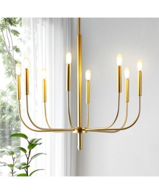 Amoros 27.25" 8-Light Modern Mid-Century Iron LED Chandelier