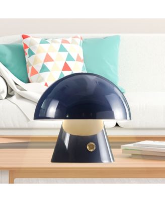 Porcini 7" Contemporary Bohemian Rechargeable, Cordless Iron Integrated LED Mushroom Table Lamp