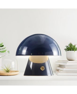 Porcini 7" Contemporary Bohemian Rechargeable, Cordless Iron Integrated LED Mushroom Table Lamp
