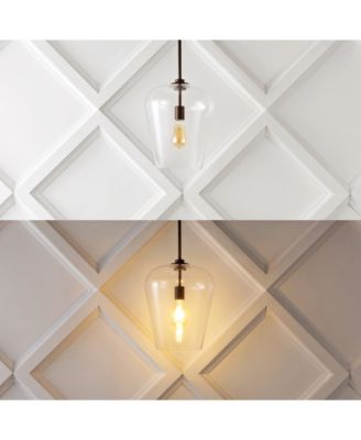 Hayes 11.25" 1-Light Industrial Farmhouse Iron, Glass LED Pendant