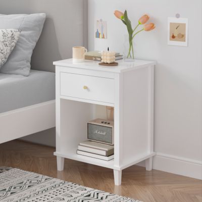 Streamdale Wooden Nightstand With One Drawer One Shelf For Kids, Adults