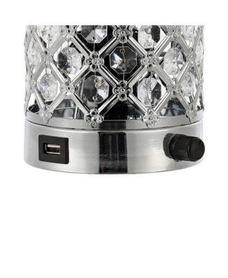 Lucie 9.5" Mid-Century Modern Iron, Acrylic LED Mini Uplight Table Lamp with USB Charging Port and Smart Bulb