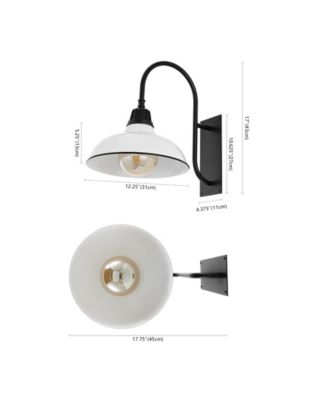 Stanley 12.25" 1-Light Farmhouse Industrial Indoor, Outdoor Iron LED Gooseneck Arm Outdoor Sconce