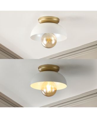 Paulina 8.5" 1-Light Classic Industrial Iron LED Flush Mount