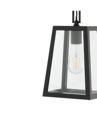 Glendale 6.75" 1-Light Farmhouse Industrial Iron, Glass Outdoor LED Pendant