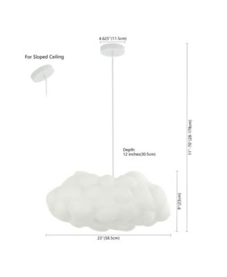 Zephyr 23" 2-Light Modern Contemporary Silk LED Cloud Pendant