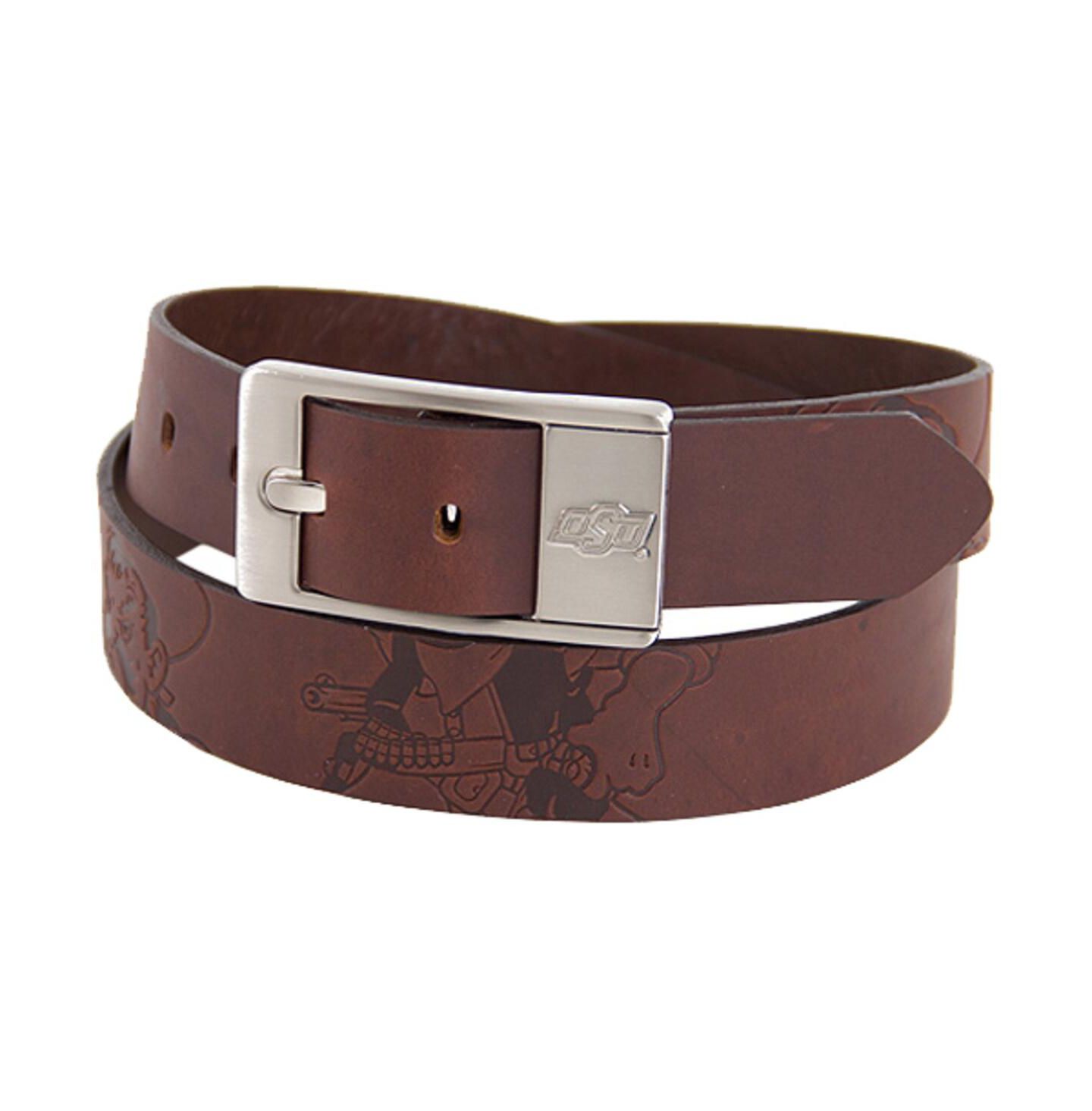 Мужской ремень Eagles Wings Oklahoma State Cowboys Brandish Leather Belt - Brown — фото 1