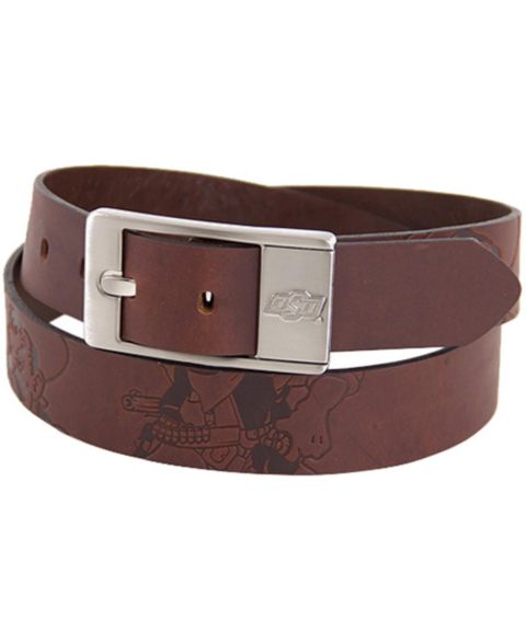 Мужской ремень Eagles Wings Oklahoma State Cowboys Brandish Leather Belt - Brown