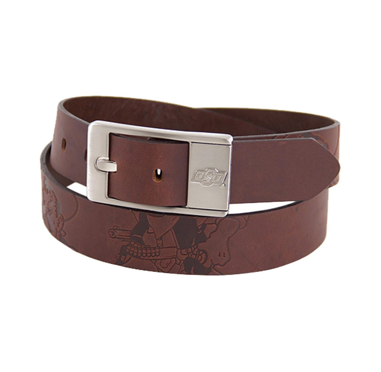 Men's Oklahoma State Cowboys Brandish Leather Belt - Brown