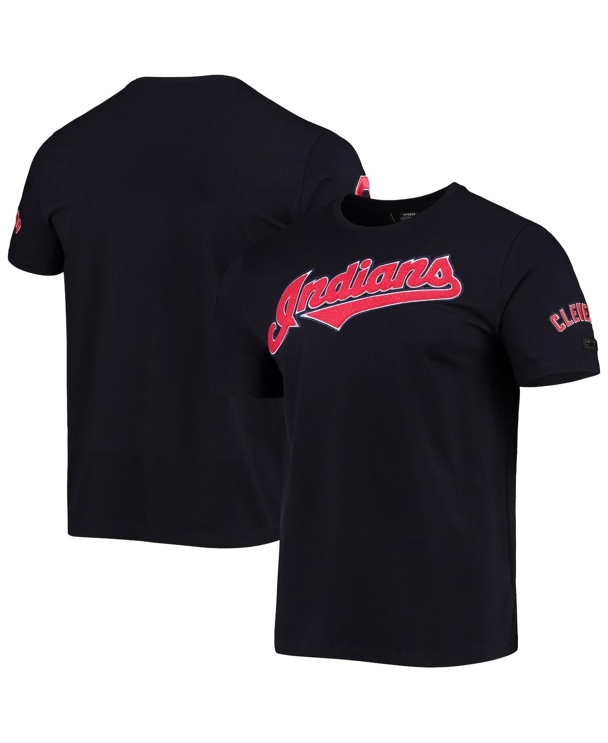 Shop Pro Standard Men's  Navy Cleveland Indians Team Logo T-shirt