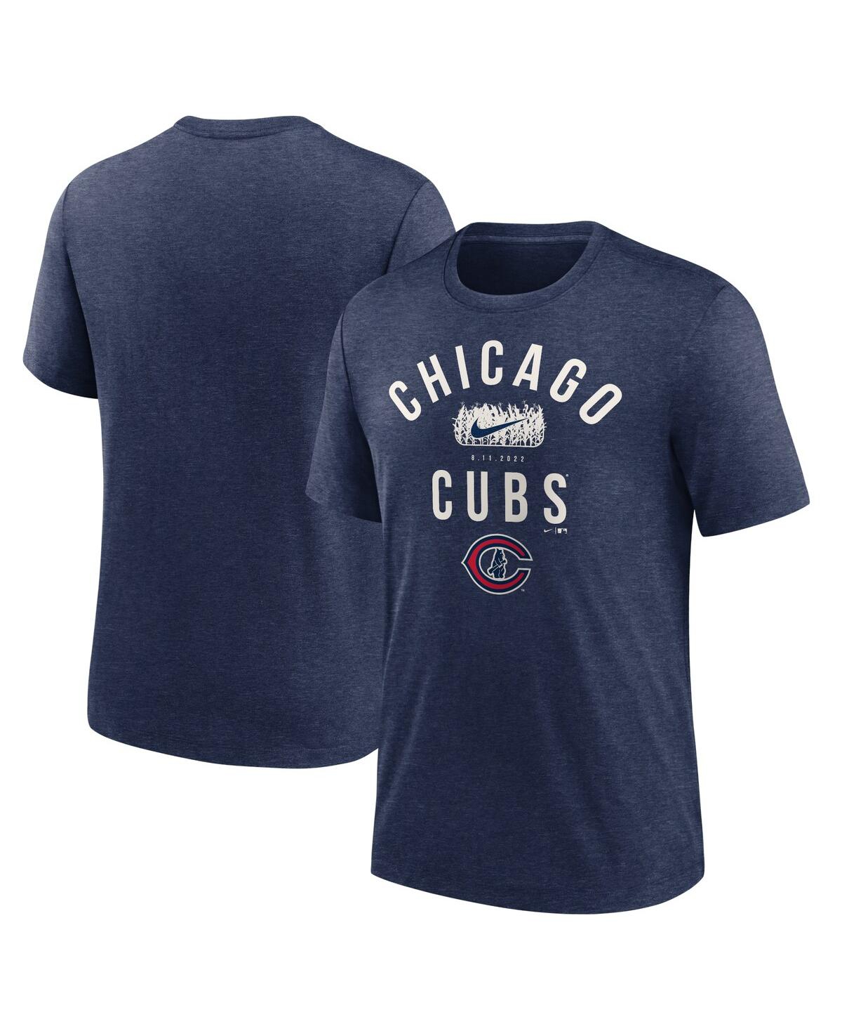 Men's NikeChicago Cubs 2022 Field of Dreams Lockup Tri-Blend T-shirt - Heather Navy