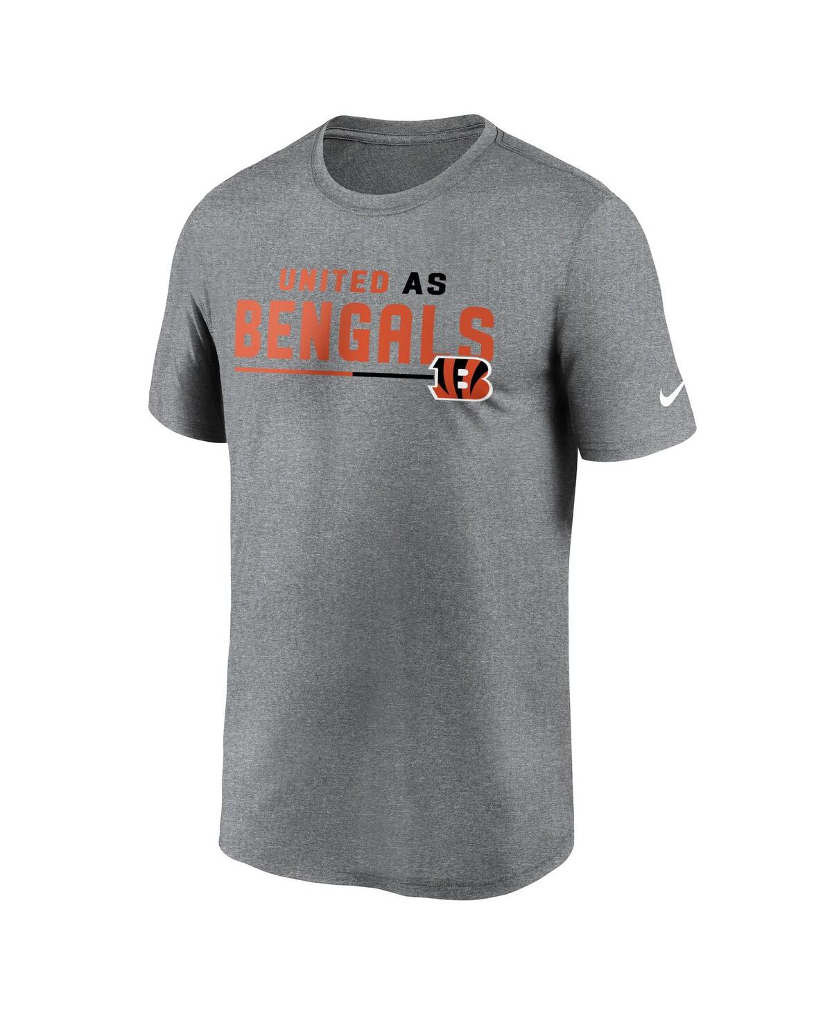 Nike Heather Gray Cincinnati Bengals Legend Team Shoutout Performance T-shirt In Heather Gray