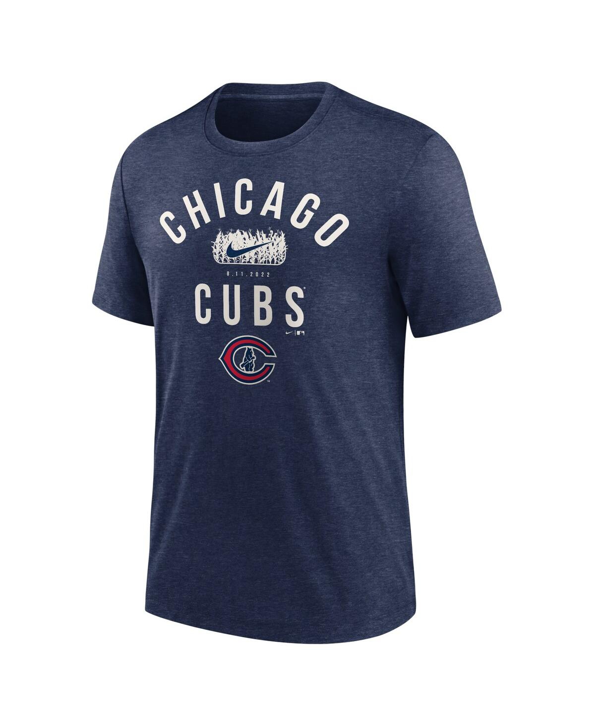 Men's NikeChicago Cubs 2022 Field of Dreams Lockup Tri-Blend T-shirt - Heather Navy