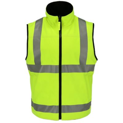 Big & Tall Hi Vis Reversible Softshell Vest - Water-Resistant, Insulated, High-Visibility Safety Work Gear