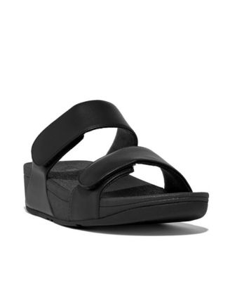 FitFlop Women's Lulu Adjustable Metallic Leather Slides - Macy's