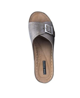 Women's Justina Buckle Comfort Wedge Sandals