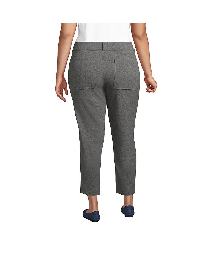Lands' End Women's Plus Size Starfish Mid Rise Elastic Waist Pull On 
