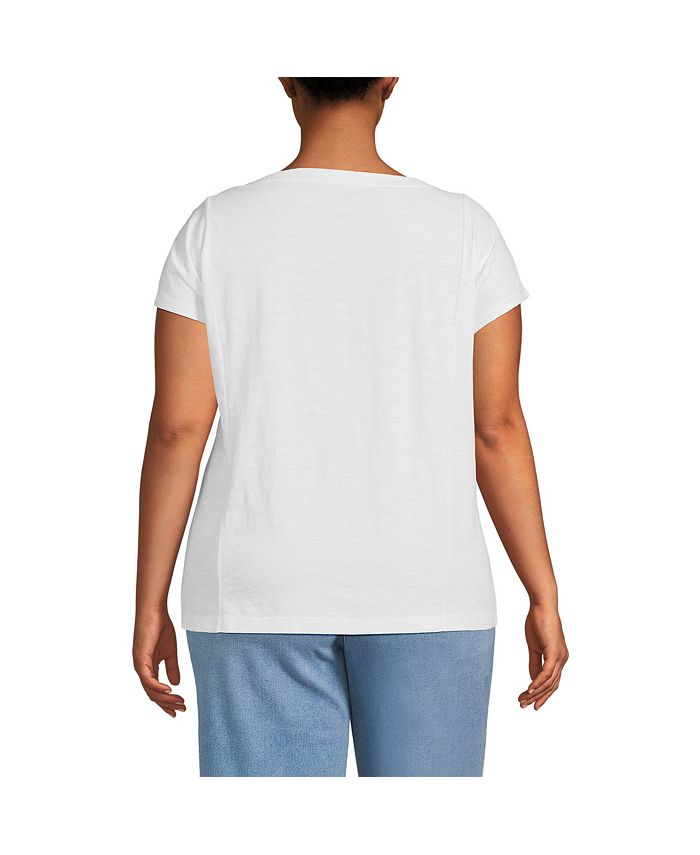 Lands' End Plus Size Short Sleeve Slub Wedge TShirt Macy's