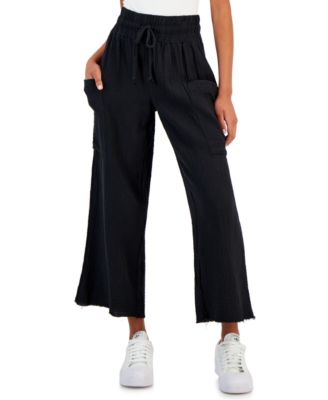 Indigo Rein - Juniors' Cotton Gauze Wide-Leg Pull-On Pants