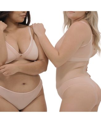 Plus Size Nude Shade Wireless Comfort Mesh Racerback Bra