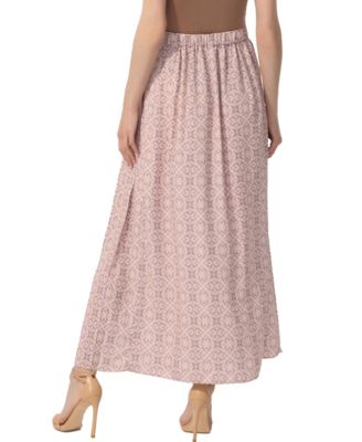 Women's Print Box Pleat Maxi Skirt