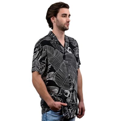 Mens Casual Button-Down Hawaiian Short Sleeve Shirt
