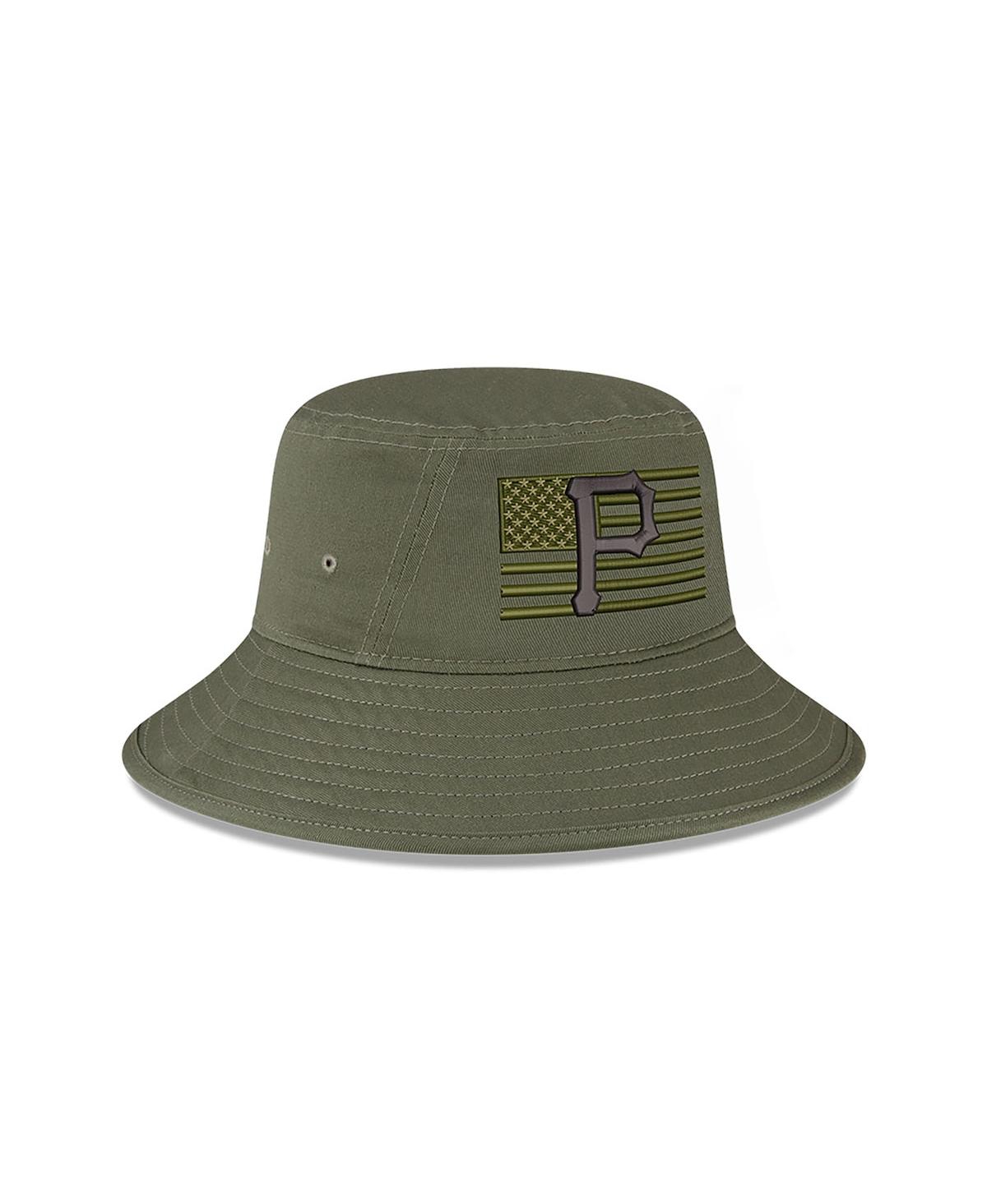 NEW ERA MEN'S NEW ERA GREEN PITTSBURGH PIRATES 2023 ARMED FORCES DAY BUCKET HAT 