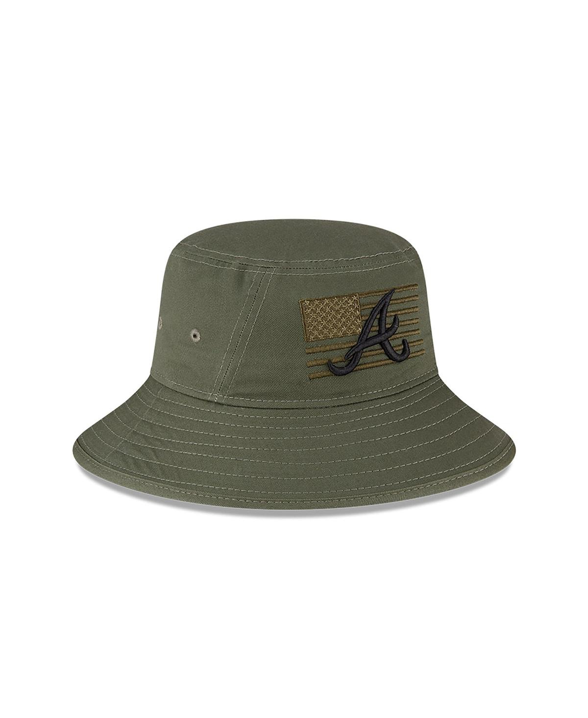 Shop New Era Men's  Green Atlanta Braves 2023 Armed Forces Day Bucket Hat