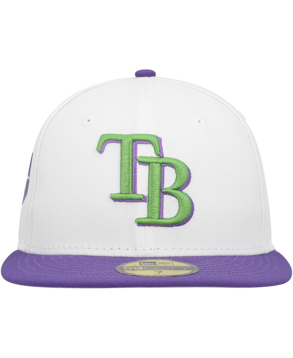 Men's New EraTampa Bay Rays Side Patch 59FIFTY Fitted Hat - White