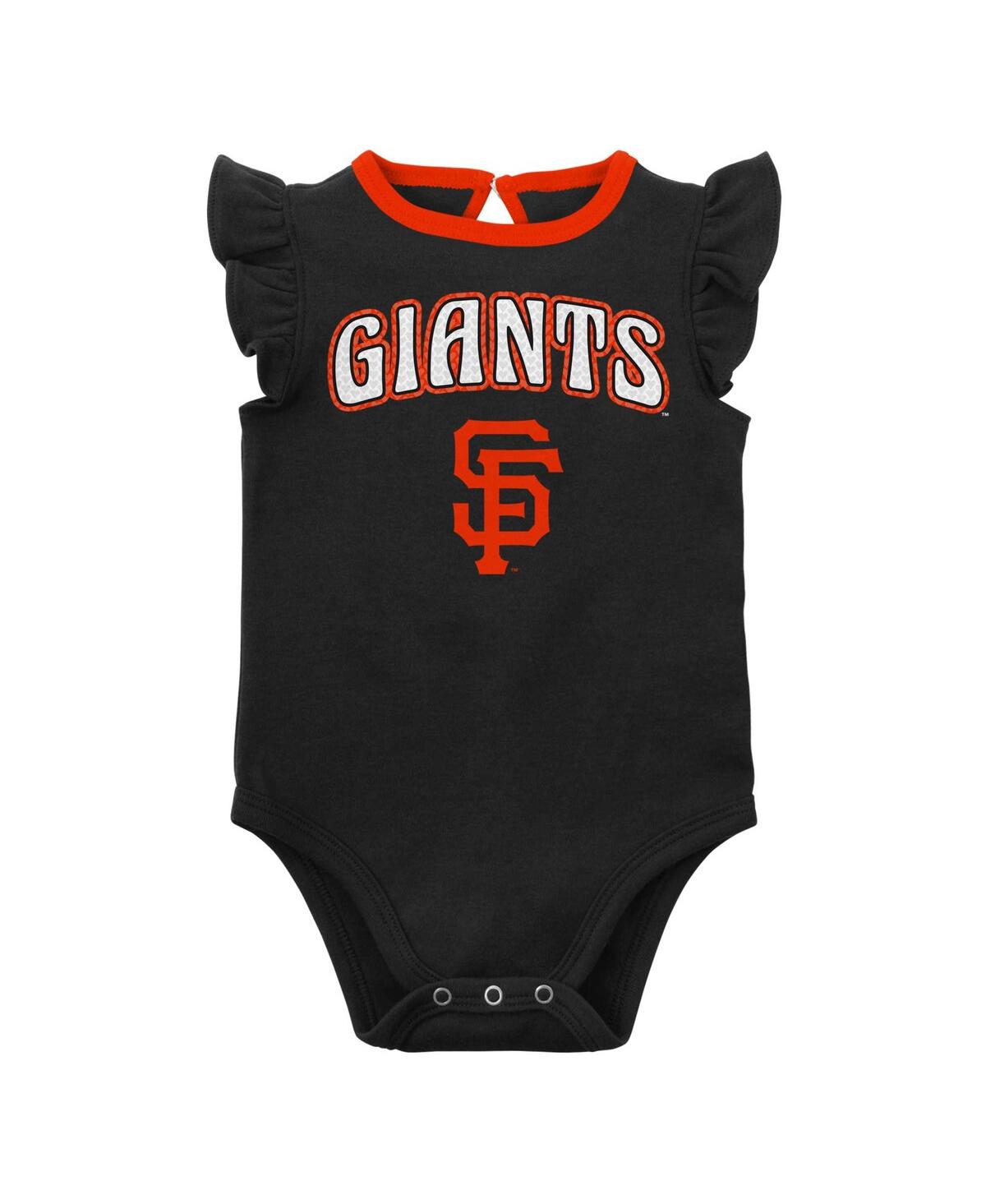 Shop Outerstuff Infant Boys And Girls Black, Heather Gray San Francisco Giants Little Fan Two-pack Bodysuit Set In Black,heather Gray