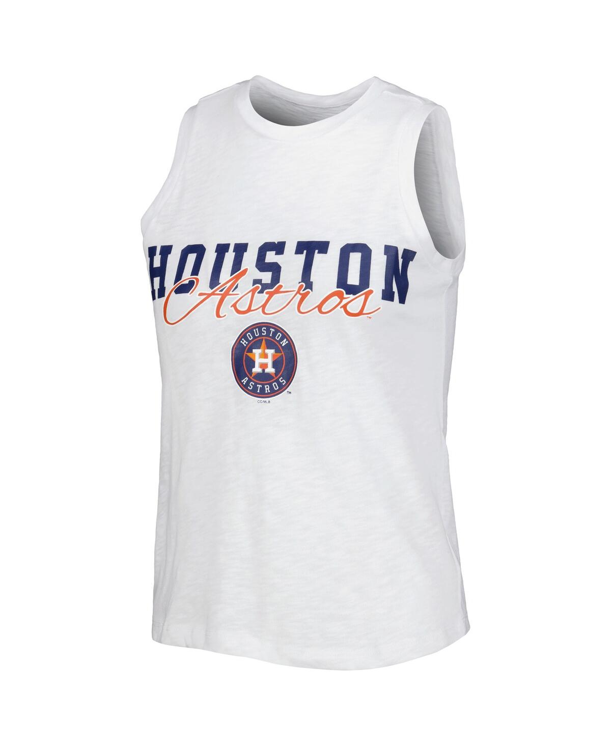 Concepts Sport Women's  White Houston Astros Reel Pinstripe Tank Top And Shorts Sleep Set In White