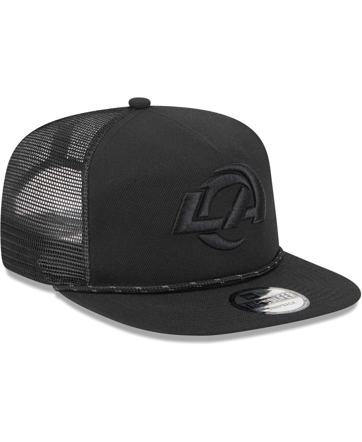 Shop New Era Men's  Black Los Angeles Rams Illumination Golfer Snapback Trucker Hat
