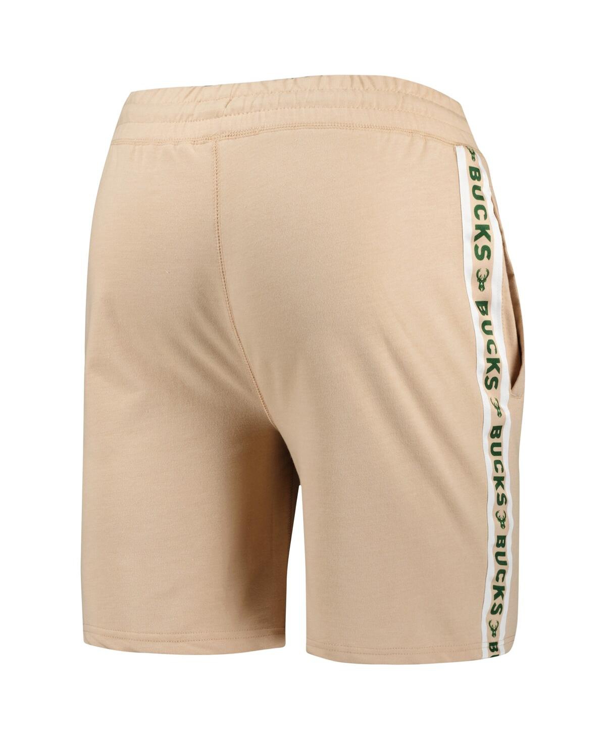 Men's Concepts SportMilwaukee Bucks Team Stripe Shorts - Tan