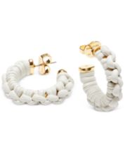 kate spade new york Gold-Tone Heritage Bloom Mother-of-Pearl Hoop Earrings  - Macy's